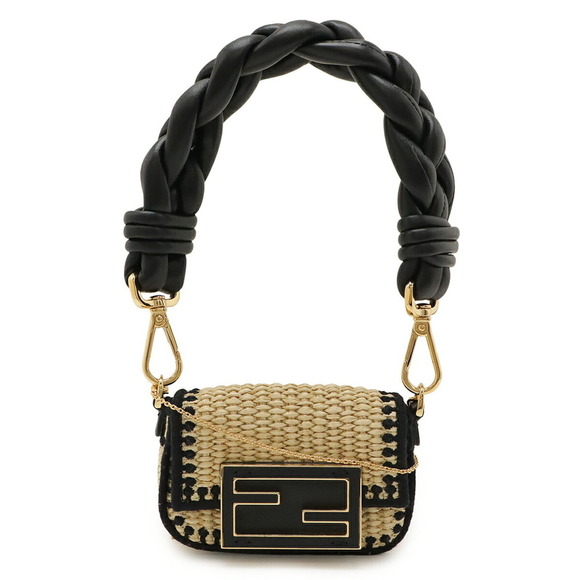 FENDI Black Raffia Shoulder Bag - Picture 2 of 10
